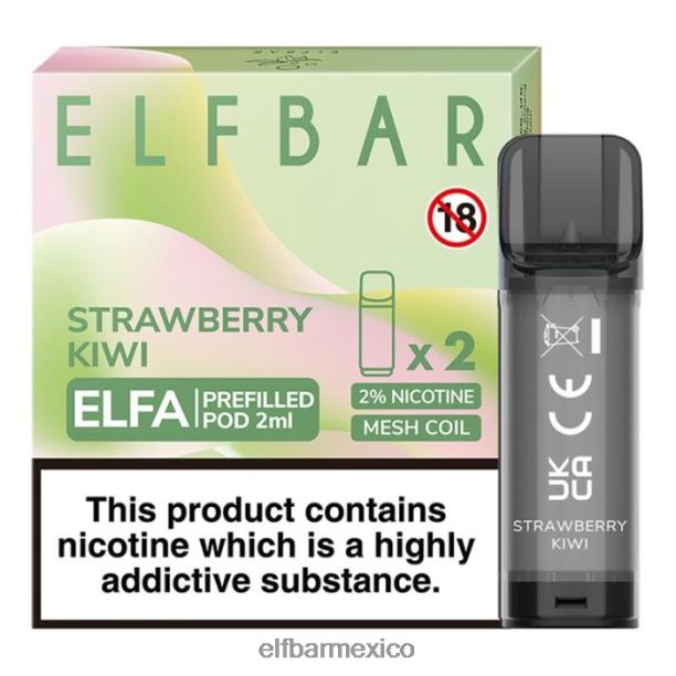 cápsula precargada elfbar elfa - 2 ml - 20 mg (paquete de 2) D00JP107 kiwi fresa