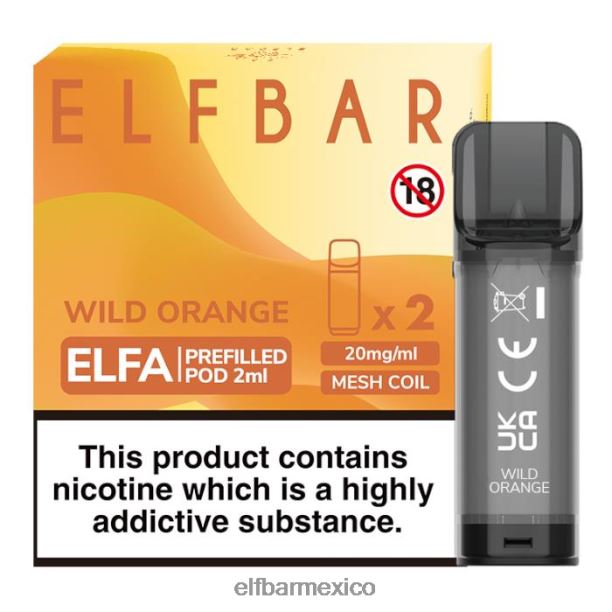 cápsula precargada elfbar elfa - 2 ml - 20 mg (paquete de 2) D00JP133 naranja salvaje