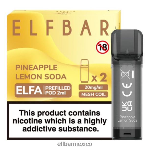 cápsula precargada elfbar elfa - 2 ml - 20 mg (paquete de 2) D00JP134 refresco de piña y limón
