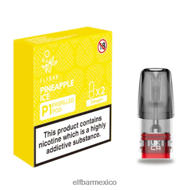 elfbar mate 500 p1 vainas precargadas - 20 mg (paquete de 2) hielo de piña D00JP151