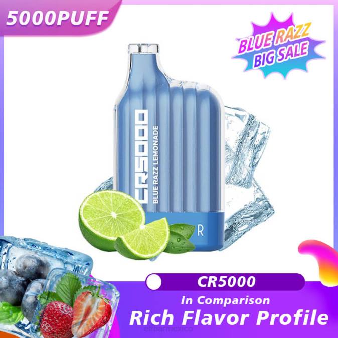 El mejor sabor desechable vape cr5000 blue razz limonada azul razz ELFBAR B0ZZ19