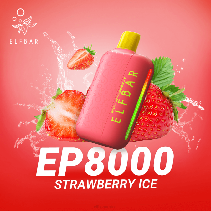 vape desechable nuevos soplos ep8000 hielo de fresa ELFBAR B0ZZ76